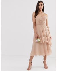 Розовое платье-миди от ASOS DESIGN