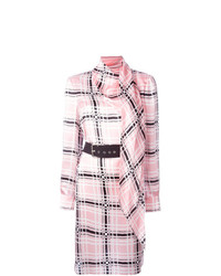 Розовое платье прямого кроя в клетку от Emanuel Ungaro