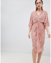 Розовое платье прямого кроя с пайетками от ASOS DESIGN
