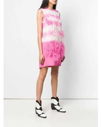 Розовое платье прямого кроя с принтом тай-дай от MSGM