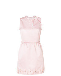 Розовое платье прямого кроя с украшением от MSGM