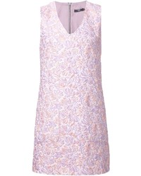 Розовое платье прямого кроя с цветочным принтом от Markus Lupfer