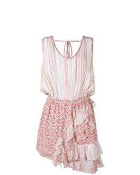 Розовое платье прямого кроя с цветочным принтом от N°21