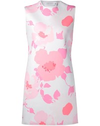 Розовое платье прямого кроя с цветочным принтом от Victoria Beckham