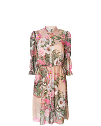 Розовое платье-рубашка с цветочным принтом от Blugirl