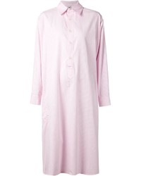 Розовое платье-рубашка