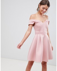 Розовое платье с открытыми плечами от ASOS DESIGN