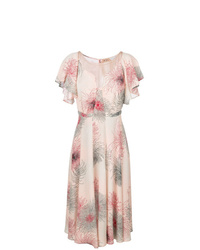 Розовое платье с пышной юбкой с цветочным принтом от N°21