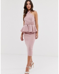 Розовое платье-футляр с рюшами от ASOS DESIGN