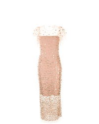 Розовое платье-футляр с украшением от Ginger & Smart