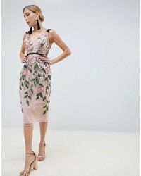Розовое платье-футляр с цветочным принтом от ASOS DESIGN