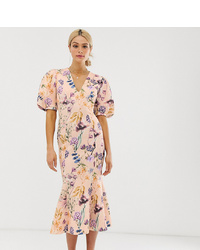 Розовое платье-футляр с цветочным принтом от Asos Tall