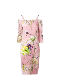 Розовое платье-футляр с цветочным принтом от Blumarine