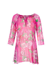 Розовое пляжное платье с цветочным принтом от Amir Slama