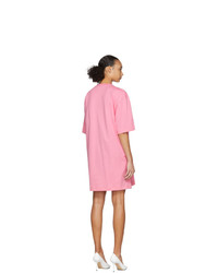 Розовое повседневное платье с принтом от MSGM