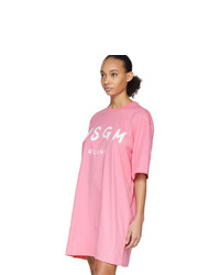 Розовое повседневное платье с принтом от MSGM