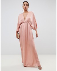 Розовое сатиновое вечернее платье от ASOS DESIGN