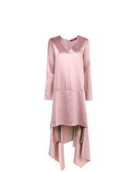 Розовое сатиновое вечернее платье от Sies Marjan