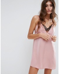 Розовое сатиновое платье-комбинация от Asos