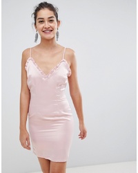 Розовое сатиновое платье-комбинация от Glamorous