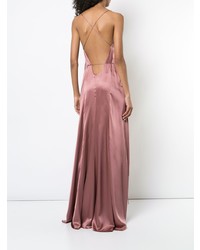 Розовое сатиновое платье-макси от Michelle Mason