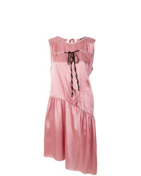Розовое сатиновое платье-миди от Ann Demeulemeester
