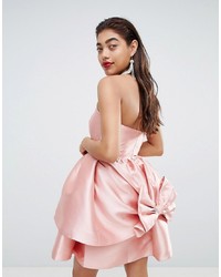 Розовое сатиновое платье с пышной юбкой от ASOS DESIGN