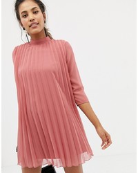 Розовое свободное платье со складками от ASOS DESIGN