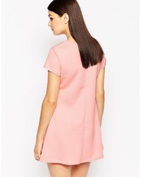 Розовое стеганое свободное платье от AX Paris