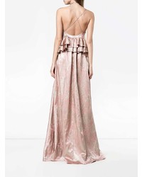 Розовое шелковое вечернее платье от Rochas