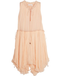 Розовое шелковое платье от Chloé