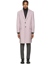 Розовое шерстяное пальто