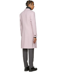 Мужское розовое шерстяное пальто от Versace