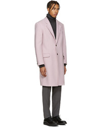 Мужское розовое шерстяное пальто от Versace