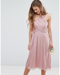 Розовое шифоновое платье-миди от Asos