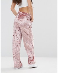 Женские розовые бархатные брюки от Boohoo