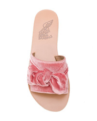 Розовые бархатные сандалии на плоской подошве от Ancient Greek Sandals
