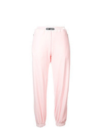 Розовые бархатные спортивные штаны