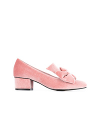 Розовые бархатные туфли