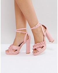 Розовые босоножки на каблуке от Glamorous