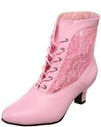 Розовые ботильоны на шнуровке