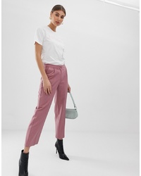 Розовые брюки-галифе в вертикальную полоску