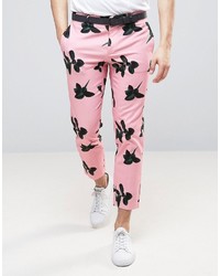 Розовые брюки с принтом