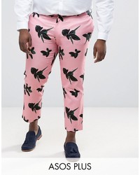 Мужские розовые брюки с принтом от Asos