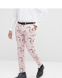 Розовые брюки чинос с принтом