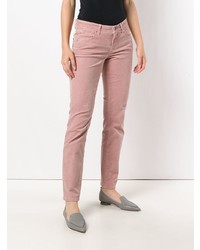 Розовые вельветовые узкие брюки от Cambio