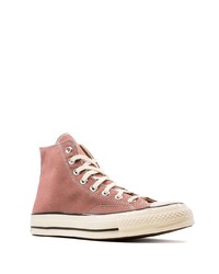 Мужские розовые высокие кеды от Converse