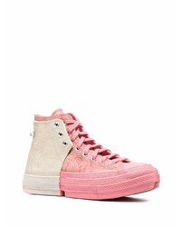 Мужские розовые высокие кеды от Converse