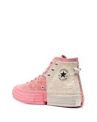 Мужские розовые высокие кеды от Converse