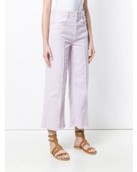 Розовые джинсовые широкие брюки от Isabel Marant Etoile